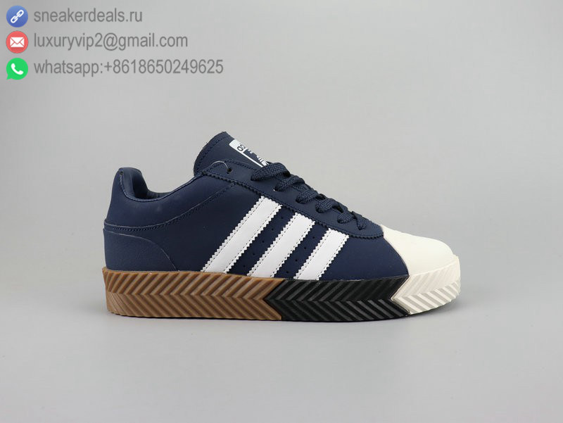 ADIDAS ALEXANDER WANG LOW BLUE WHITE LEATHER MEN SKATE SHOES